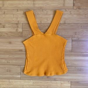 orange ribbed tank top